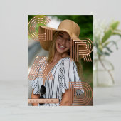 AFSTUDEERDER Foto Afstuderen Roos Gold Foil Uitnod Folie Uitnodiging (Staand Voorkant)