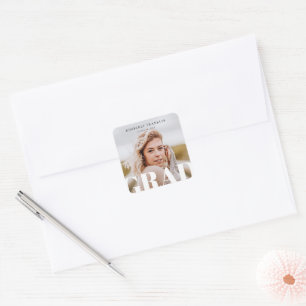 AFSTUDEERDER Foto Afstuderen Square Sticker