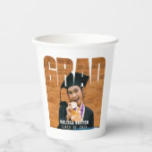 Afstudeerder Foto Afstuderen Wit Papieren Bekers (Voorkant)