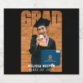 Afstudeerder Foto Afstuderen Zwart Bier Etiket (Enkel label)