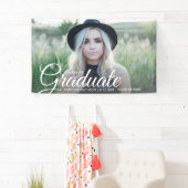 Afstudeerder Foto: Beauful Script Font Graduation  Spandoek (Insitu)