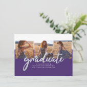 Afstudeerder Foto Collage Paars Silver Afstuderen  (Staand voorkant)