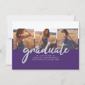 Afstudeerder Foto Collage Paars Silver Afstuderen  (Voorkant)