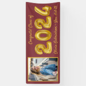 Afstudeerder Foto Gold Balloons 2023 Bourgogne Afs Spandoek (Verticaal)