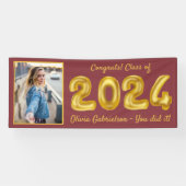 Afstudeerder Foto Gold Balloons 2023 Bourgogne Afs Spandoek (Horizontaal)