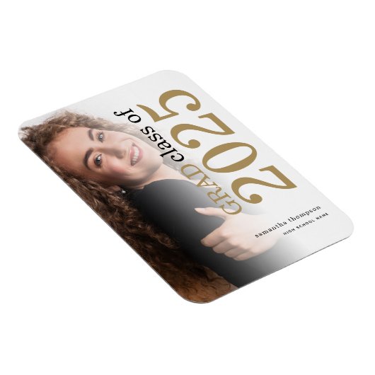 Afstudeerder Foto Gold Black 2023 Afstuderen Aanko Magneet (Rechterzijde)