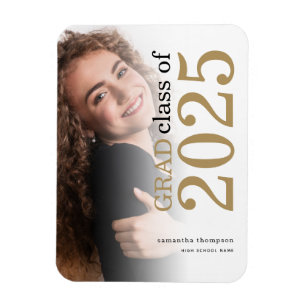 Afstudeerder Foto Gold Black 2023 Afstuderen Aanko Magneet