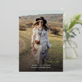 Afstudeerder Foto Gold Foil Afstuderen Aankondigin Folie Uitnodiging (Staand Voorkant)