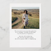 Afstudeerder Foto Gold Foil Afstuderen Aankondigin Folie Uitnodiging (Achterkant)