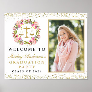 Afstudeerder Foto Law School Afstuderen Floral Wel Poster