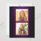 Afstudeerder Foto Neon Graduation Party Invitation (Achterkant)