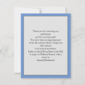 Afstudeerder Foto Pet naar rand Dank u Briefkaart (Achterkant)