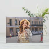 Afstudeerder foto Save the Date Graduation Party Aankondiging (Staand voorkant)