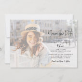 Afstudeerder foto Save the Date Graduation Party Aankondiging (Achterkant)