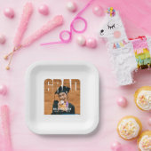 Afstudeerder Foto Wit Afstuderen Papieren Bordje (Feest)