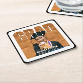 Afstudeerder Foto Zwart Afstuderen Kartonnen Onderzetters (Schuin)