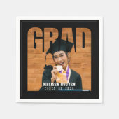 Afstudeerder Foto Zwart Afstuderen Servet (Voorkant)