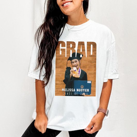 Afstudeerder Foto Zwart Afstuderen T-shirt