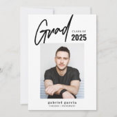 Afstudeerder Foto Zwart Wit Afstudeerfeest Kaart (Voorkant)