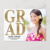 Afstudeerder Fotoaankondiging Uitnodiging White Go (Voorkant)