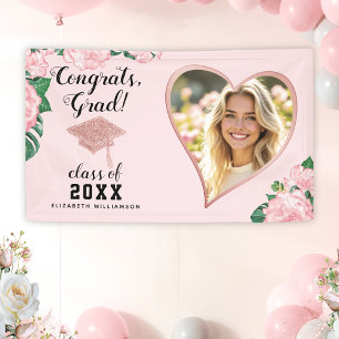 Afstudeerder Fotoklasse 2025 Blush Pink Floral Afs Spandoek