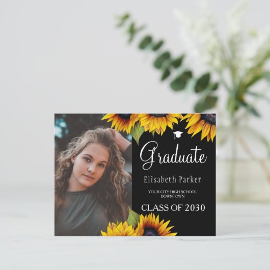 Afstudeerder foto's afstuderen bekendmaking aankondigingskaart (Staand voorkant)