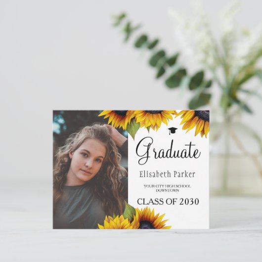 Afstudeerder foto's afstuderen bekendmaking aankondigingskaart (Staand voorkant)