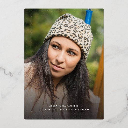 Afstudeerder Foto's Goudfolie 2024 Afstuderen Aank Folie Uitnodiging (Voorkant)