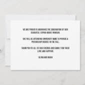 Afstudeerder Geel Zwart Wit Afstudeeraankondiging Kaart (Achterkant)