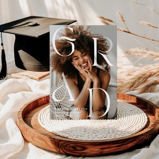 Afstudeerder Gestapelde letters Typografie Afstude Kaart