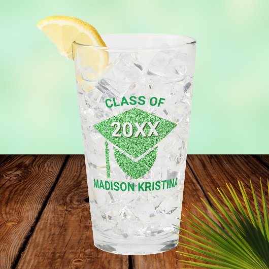 Afstudeerder Glam Green Pet Elegant Gefeliciteerd Glas