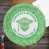 Afstudeerder Glam Green Pet Elegant Graduation Par Papieren Bordje