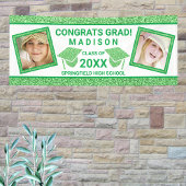 Afstudeerder Glam Green Pet Graduation Party Afbee Spandoek