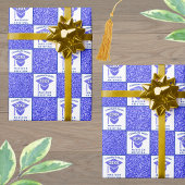 Afstudeerder Glam Navy Pet Celebration Afstuderen Cadeaupapier