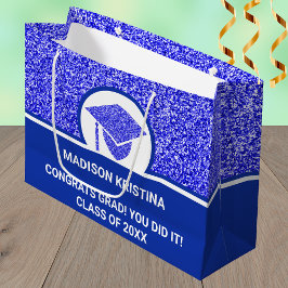 Afstudeerder Glam Navy Pet Eenvoudig elegant aange Groot Cadeauzakje