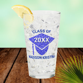 Afstudeerder Glam Navy Pet Elegant Gefeliciteerd Glas