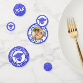 Afstudeerder Glam Navy Pet Foto GraduPartij Confetti (Groep)