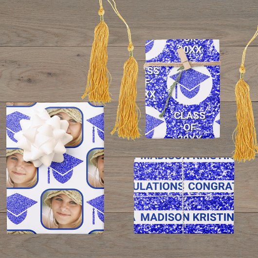 Afstudeerder Glam Navy Pet Modern Assorted Celebra Inpakpapier Vel