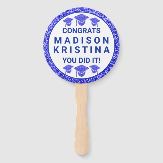 Afstudeerder Glam Navy Pet Simple Elegant Afbeeldi Handwaaier (Voorkant)