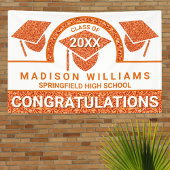 Afstudeerder Glam Oranje Pet Afstuderen Gefelicite Spandoek