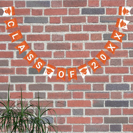 Afstudeerder Glam Oranje Pet Eenvoudige klasse plu Vlaggetjes