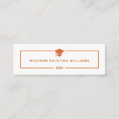 Afstudeerder Glam Oranje Pet High School Custom Na Contactkaartje (Voorkant)