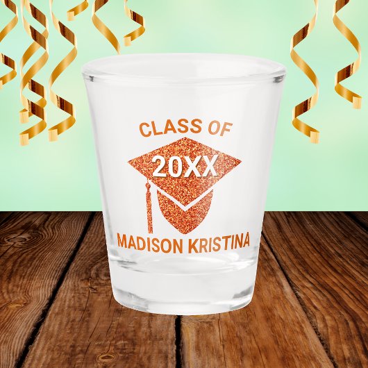 Afstudeerder Glam Oranje Pet Persoonlijk Chic Eleg Shot Glas