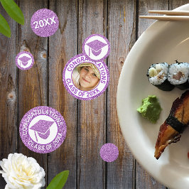 Afstudeerder Glam Paars Pet Fotogradatie Partij Confetti