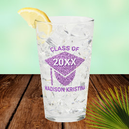 Afstudeerder Glam Paars Pet Gefeliciteerd Glas