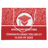 Afstudeerder Glam Red Pet Eenvoudig elegant aangep Groot Cadeauzakje (Voorkant)