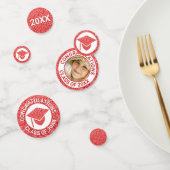 Afstudeerder Glam Red Pet Fotogradatie Partij Confetti (Groep)