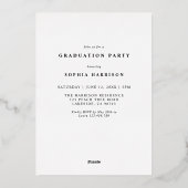 Afstudeerder Gold-gestapelde letters Typografie Af Folie Uitnodiging (Achterkant)