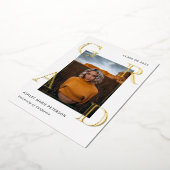 Afstudeerder Gold Photo Afstuderen Folie Uitnodiging (Gedraaid)