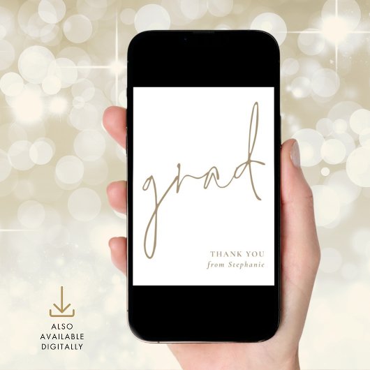 Afstudeerder Gold Script Afstuderen Dank u kaart